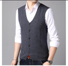 恒源祥100%羊毛西裝背心男士開(kāi)衫無(wú)袖馬甲毛衣HJ189 藏青 190/104A  曬單實(shí)拍圖