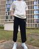 晨唐冰絲褲子男夏季速干束腳寬松休閑褲哈倫九分褲薄款垂感春秋男褲 ZX311卡其 2XL 曬單實(shí)拍圖