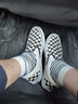 VANS范斯官方 Slip-On黑白棋盤格一腳蹬職業(yè)滑板鞋滑板初學(xué)者低幫 黑白棋盤格 41 曬單實(shí)拍圖