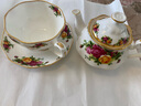 ROYAL ALBERT英國老鎮玫瑰骨瓷茶杯茶具歐式咖啡杯碟禮盒下午茶 一人悅享壺杯碟 曬單實(shí)拍圖