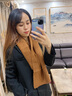 圍巾女冬季韓版百搭甜美可愛(ài)學(xué)生小清新秋冬保暖針織毛線(xiàn)純色圍脖 焦糖色 均碼 曬單實(shí)拍圖