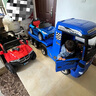 哈雷貝拉（harleybella）奔馳卡車(chē)兒童電動(dòng)汽車(chē)四輪遙控寶寶四驅貨車(chē)小孩半掛可坐玩具拖車(chē) 高配藍【四驅+雙電瓶+自駕遙控+皮座+音樂(lè )早教】 曬單實(shí)拍圖