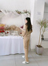 早美 衛(wèi)衣女春秋燈芯條絨時(shí)尚套裝女士2021秋季新款大碼女裝韓版寬松金絲絨運(yùn)動(dòng)服休閑衛(wèi)衣三件套 卡其色 L(建議98-108斤) 曬單實(shí)拍圖