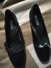 工鞋女黑色職業(yè)單鞋軟底防滑工作皮鞋中跟粗跟酒店廚房餐廳上班鞋一字扣帶女鞋 黑色 38 曬單實拍圖