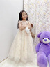 乖奇奇女童高端禮服公主裙花童婚紗小女孩婚禮兒童主持人鋼琴演奏演出服 香檳色無(wú)袖長(cháng)款 130 曬單實(shí)拍圖