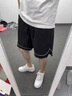 地潮男休閑短褲男寬松潮牌ins運動(dòng)褲子青少年學(xué)生夏季薄款直筒五分中褲 【速干透氣】黑色 3XL【建議150-175斤】 曬單實(shí)拍圖
