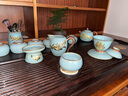 康樂(lè )品 鑲銀汝窯功夫茶具套裝高檔家用陶瓷茶壺蓋碗茶杯茶盤(pán)整套泡茶具 鑲金天青壺+蓋碗13頭【禮盒裝】 曬單實(shí)拍圖