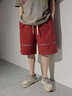 格潤歐尚美式vibe風(fēng)工裝短褲男夏季潮牌設計感拉鏈中褲寬松休閑五分褲 D97紅色(高質(zhì)量) XL 曬單實(shí)拍圖