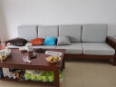 贝特森 沙发 实木沙发  中式实木布艺转角沙发组合可拆洗客厅家具 标准版【胡桃色】 单人位 实拍图