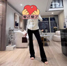 妙奕嘉微喇加絨鯊魚(yú)褲女外穿打底褲保暖褲芭比褲2024新款冬季高腰保暖褲 微喇高腰提臀鯊魚(yú)褲【黑色加絨】 L 【建議125-145斤】 曬單實(shí)拍圖