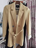 Olrain歐芮兒秋裝新品女裝九分袖雙排扣小西裝外套女兩件套韓版網(wǎng)紅套裝 西裝黃色 S 曬單實(shí)拍圖