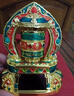 雪域印象德田車(chē)載太陽(yáng)能轉金輪汽車(chē)擺件車(chē)內飾品中控臺儀表臺高檔旋轉 藍綠色 曬單實(shí)拍圖
