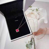 奢萊斯勒奢侈飾品【七夕情人節禮物】四葉草項鏈女生日禮物送女友寶石吊墜紅寶石四葉草項鏈順豐 品牌禮盒 曬單實(shí)拍圖