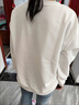 艾諾輪女大童衛(wèi)衣初高中少女學(xué)生秋款白色圓領(lǐng)韓版寬松百搭上衣外套外穿 薄款白【粉色全英文HEARTBE】 L 建議【100斤-120斤】 曬單實拍圖