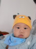 贝娜茜 婴儿帽子春秋冬季新生儿胎帽纯棉男女薄款宝宝帽套头 加棉款-天蓝套装 0-12个月 实拍图