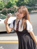 若卡姿小黑裙連衣裙女夏辣妹jk制服吊帶百褶裙泡泡袖襯衫領(lǐng)帶 襯衫+領(lǐng)帶+背帶裙(套裝) L _建議95-105斤 曬單實(shí)拍圖