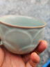 東道汝窯河南非遺茶具茶杯陶瓷功夫虎年生肖品茗杯開片可養(yǎng)汝瓷主人杯 虎年蓮升（天青色）125ML 曬單實拍圖
