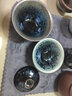 閩茶府 建盞茶具功夫茶杯陶瓷水杯茶盞 徐國清三才蓋碗油滴茶碗 天目窯變保溫杯茶道茶壺茶配件禮品禮盒 深海油滴蓋碗約150ml 曬單實(shí)拍圖