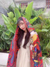 CHANEELR & KARITH圍巾女2025年新款夏季外搭防曬民族風(fēng)披肩旅游印花絲巾海邊沙灘巾 紅色 寬度：100cm長度：180cm 曬單實拍圖
