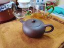 茗泥堂 宜興紫砂壺手工泡茶壺功夫茶具泡茶器 家用紫泥小茶壺 紫泥扁玉壺 330ml 曬單實(shí)拍圖