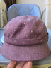 老太太中老年女士春秋季帽子新款老人家戴的冒孑夏天奶奶女式帶漁夫帽媽媽薄款時(shí)裝帽遮陽(yáng)庶陽(yáng)帽帽 淺紫  薔薇 可調節 曬單實(shí)拍圖