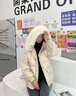 早美 棉服女2022年冬季新款韓版時(shí)尚短款亮面冬裝保暖大毛領(lǐng)棉襖網(wǎng)紅ins小個(gè)子加厚棉衣外套潮 香檳色 M 曬單實(shí)拍圖