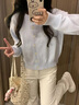 矜持范baby藍色針織開衫女2025早春新款奶fufu溫柔毛衣外套短款寬松上衣 藍色 S 8095斤 曬單實拍圖