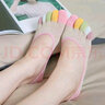 文科生女士五指襪夏季船襪薄隱形襪彩色襪子女硅膠不掉跟吸汗分腳趾襪 彩趾女士五指襪5色5雙 均碼 曬單實(shí)拍圖