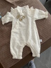 莫代爾嬰兒春季連體衣嬰幼兒衣服春秋裝寶寶周歲宴禮服女寶寶旗袍包屁衣 白色 不加絨款 80cm 曬單實拍圖