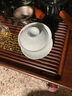 尚品邦 雕刻影青瓷三才蓋碗茶杯不燙手家用大號手工陶瓷泡茶碗單 嵩山峻嶺影青瓷蓋碗180ml 曬單實(shí)拍圖
