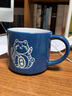 共禾京品（JINGREPUBLIC）可愛(ài)卡通貓咪陶瓷馬克杯大容量咖啡杯高顏值日式情侶水杯家用杯子 貓咪馬克杯-藍色杯身 曬單實(shí)拍圖
