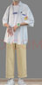 愛洛斯汀堡 夏季休閑套裝男韓版寬松短袖t恤男痞帥潮流衣服一套搭配衣服男裝三件套 白色襯+白短袖+卡其褲 L【100-120斤】 曬單實(shí)拍圖