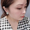 銀時代美杜莎方形輕奢耳釘銀琺瑯工藝新款時尚個性圖案菱形耳飾 美杜莎耳扣 曬單實拍圖
