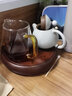 琨德 簡(jiǎn)約茶盤(pán)實(shí)木茶臺家用功夫圓形壺承茶托黑檀木創(chuàng  )意儲水干泡盤(pán) 黑檀星月壺承 曬單實(shí)拍圖