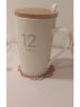 莲泽 陶瓷咖啡杯子马克杯情侣杯创意早餐杯子办公水杯带盖带勺子 数字12配木盖瓷勺 实拍图