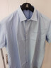 佐馬仕短袖襯衫男修身抗皺冰絲夏季男士白襯衫短袖職業(yè)大碼免燙襯衣男 DX2666藍色斜紋 43 /4XL（165-175斤） 曬單實(shí)拍圖