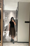 川朗連衣裙女2025夏季女裝新款小個子氣質(zhì)遮肚子減齡兩件套裝夏天裙子 黑色+咖啡裙 M （90斤-105斤） 曬單實拍圖