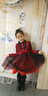 喜茸3-12歲小孩子冬天穿的女童連衣裙冬季2021新款加絨兒童洛麗塔禮服裙子冬洋氣公主裙冬款 酒紅色 140 【建議體重48-56斤】 曬單實(shí)拍圖