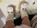 迪士尼寶寶新款春秋卡通嬰兒鞋襪防滑皮底兒童地板襪毛圈保暖寶寶襪子0-3 T小羊卡其 1雙 均碼 11碼腳長(zhǎng)9-11.5CM 曬單實(shí)拍圖