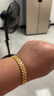 金世喜黃金手鏈男 足金999 精品黃金手表鏈 男士金手鏈顯寬坦克鏈 金重約18.89g 曬單實(shí)拍圖