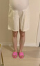 米度麗孕婦短褲夏季外穿孕婦褲子夏天薄款西裝闊腿褲中褲孕婦裝夏裝 淺杏色 M碼（建議80-110斤左右） 曬單實(shí)拍圖