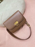 viney牛皮斜挎包包女包小方包腋下包輕奢生日禮物送女友老婆 【咖色】實(shí)用高檔小眾鏈條包 曬單實(shí)拍圖