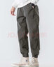 我的速度休閑褲男寬松秋季新款灰色潮牌ins春夏新款工裝褲百搭收口束腳褲 深卡其【適中款】 190/XXXL 曬單實(shí)拍圖