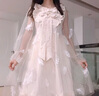洛麗塔lolita甜美森系超仙氣網(wǎng)紗長(cháng)袖羽毛蝴蝶結連衣裙子仙女夏天蘿莉塔洛莉塔lo裙公主新品洋裙 白色  S 曬單實(shí)拍圖