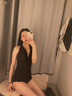 DK 泳衣女連體性感掛脖露背小胸聚攏遮肚顯瘦溫泉黑色比基尼游泳衣 黑色 L 曬單實(shí)拍圖