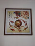繪揚 牡丹九魚(yú)圖掛畫(huà)中式客廳電視墻上裝飾畫(huà)餐廳飯廳小尺寸玄關(guān)壁畫(huà) 6-九魚(yú)聚財 帶框尺寸60*60cm 咖啡色框 曬單實(shí)拍圖