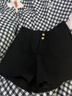 歐貝汐黑色短褲女春夏新款外穿彈力高腰百搭A字春秋打底女式靴褲潮 黑色 L 曬單實(shí)拍圖