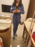 歐凱茜（Aucassie）運動(dòng)外套女彈力修身透氣拉鏈健身衣速干跑步訓練瑜伽上衣 星光藍 M (體重95-115) 曬單實(shí)拍圖