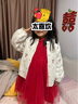 戴維貝拉（DAVE＆BELLA）女童連衣裙中國風(fēng)兒童網(wǎng)紗裙秋冬新年童裙寶寶裙子中大童公主裙 中國紅【現貨】 130 cm（建議身高120-130cm） 曬單實(shí)拍圖