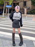 VEOX長(cháng)袖t恤女美式復古插肩2025秋季新款韓版bf寬松百搭顯瘦情侶上衣 黑灰色 XL _建議116-130斤 曬單實(shí)拍圖